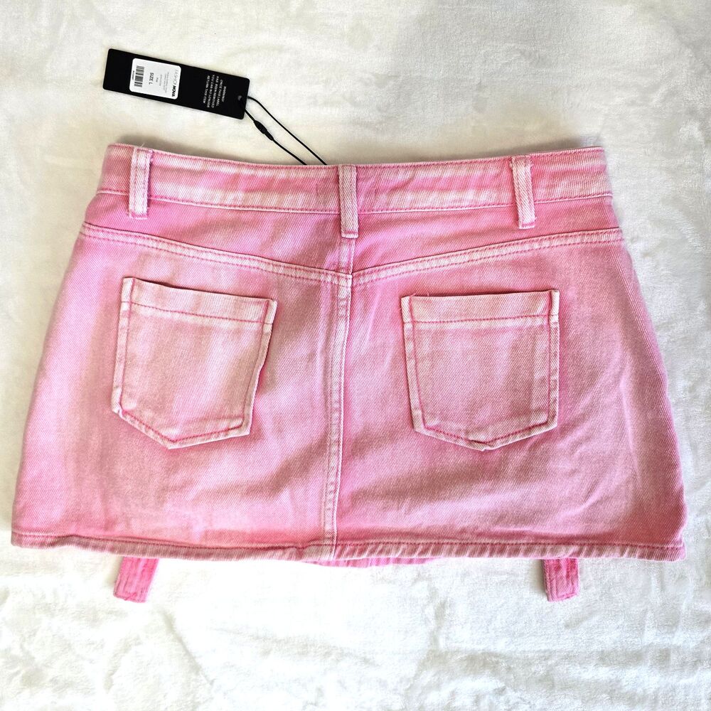 Fashion Nova Trisha Mineral Wash Cargo Pink Mini Skirt Women's Size Large - Picture 4 of 7